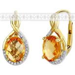 Luxusní zlaté diamantové náušnice poseté diamanty a pravými citríny 3831059 POŠTOVNÉ ZDARMA! ( 3831059-5-0-80)