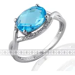 Luxusní prsten s diamantem, bílé zlato briliant, moh. modrý topaz (blue topaz) POŠTOVNÉ ZDARMA! (3862027)