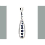 Klenoty Budín Luxusní přívěsek z bílého zlata posetý diamanty a modrými pravými safíry 1,10 gr POŠTOVNÉ ZDARMA! (Klenoty Budín Luxusní přívěsek z bílého zlata posetý diamanty a modrými pravými safíry 1,10 gr POŠTOVNÉ ZDARMA!)