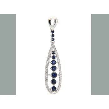 Přívěsek Klenoty Budín Luxusní přívěsek z bílého zlata posetý diamanty a modrými pravými safíry 1,10 gr POŠTOVNÉ ZDARMA! (Klenoty Budín Luxusní přívěsek z bílého zlata posetý diamanty a modrými pravými safíry 1,10 gr POŠTOVNÉ ZDARMA!)
