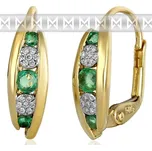 Luxusní zlaté náušnice s diamanty a přírodními pravými smaragdy 3831045 POŠTOVNÉ ZDARMA! (3831045-5-0-96)
