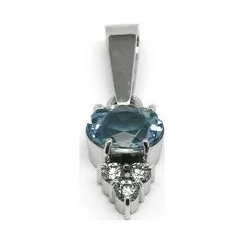Prsten Diamantový zlatý přívěsek s brazilským akvamarínem 585/1,36 gr J-22242-13 POŠTOVNÉ ZDARMA! (J-22242-13)