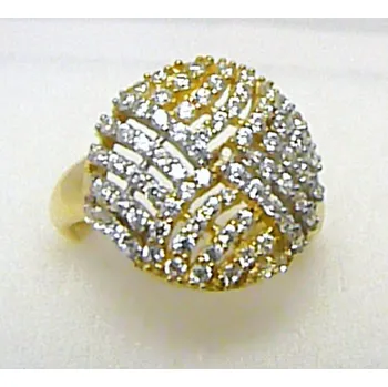 Prsten Klenoty Budín Luxusní obrovský zlatý dámský prsten posetý zirkony 80 ks 585/4,04gr vel.54 H237 (Klenoty Budín Luxusní obrovský zlatý dámský prsten posetý zirkony 80 ks 585/4,04gr vel.54 H237 )