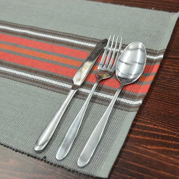 prostírání Tkané prostírání - Pruhy šedočervené - rozměr: 33x45