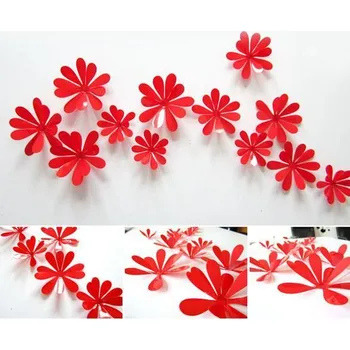 Samolepící dekorace Krásná dekorace nejen na zeď kytičky - červené