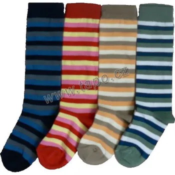 Podkolenky elastik pruh, velikost 18-19, mix pruhy