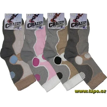 Pánské ponožky Ponožky CRAZZZY THERMO trek plyš dámské, velikost 27-28, mix světlý