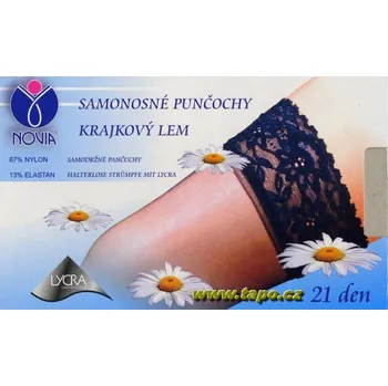 Dámské punčochy Punčochy C04 Elastické s krajkou, velikost 27, bílá