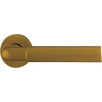 Dveřní kování M&T Dveřní klika Maty, kulatá rozeta, Ms mosaz natural, WC/koupelna