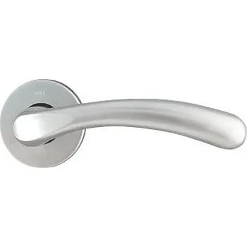 Dveřní kování M&T Klika Burak, kulatá rozeta, SNi matný nikl, dozické