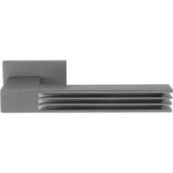 Dveřní kování M&T Klika Maya, čtvercová rozeta, SNi matný nikl - broušeno, madlo/klika L