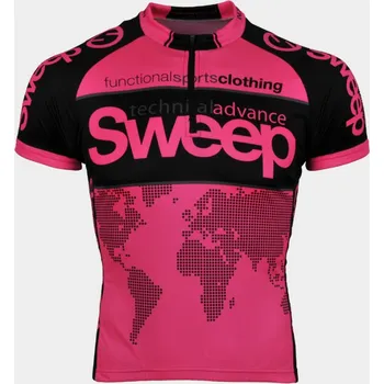 cyklistický dres SWEEP CYKLISTICKÝ DRES RŮŽOVÝ DĚTSKÝ Velikost: 158