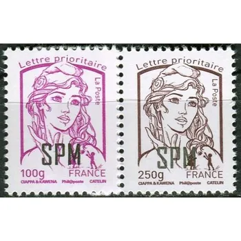 Poštovní známka Post France (2014) MiNr. 1194 - 1195 ** - Saint Pierre a Miquelon - Marianne (Ciappa und Kawena)