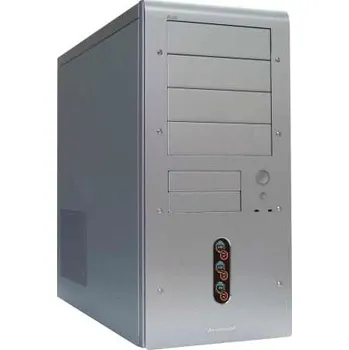 PC skříň AEROCOOL R55 Silver, ATX bez zdroje, Stříbrná, USB2, Audio - ID012989