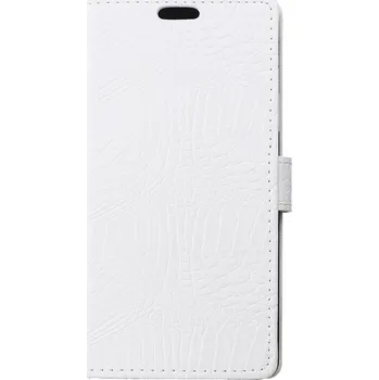 Pouzdro na mobilní telefon Flipové pouzdro se vzorem krokodýlí kůže pro Huawei P8 Lite Barva: Bílá