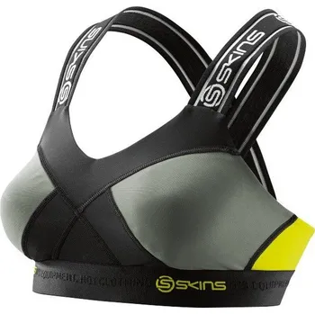 Podprsenka SKINS DNAmic Womens Speed Crop - Black/Limoncello (dámská kompresní podprsenka SKINS) XS