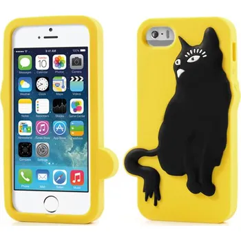 Pouzdro na mobilní telefon Pouzdro s kočkou pro Apple iPhone 5/5S Barva: Žlutá