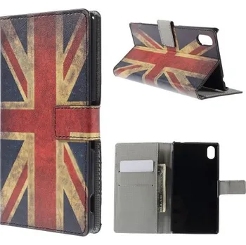 Pouzdro na mobilní telefon Koženkové pouzdro TVC s britskou vlajkou pro Sony Xperia M4 Aqua