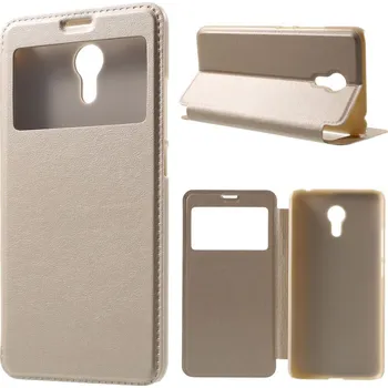 Pouzdro na mobilní telefon Koženkové pouzdro TVC s okénkem pro Meizu M3 Note/Meizu Note 3 Barva: Champagne