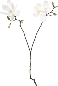 Umělá květina Shishi Magnolie s dvěma květy 74 cm bílá
