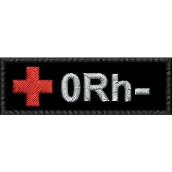 Nášivka Pelisport Krevní skupina 0Rh- 6 x 2 cm