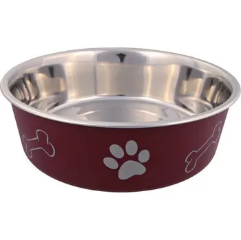 Trixie nerezová miska barevná s tlapkami, 0,25 l /12 cm