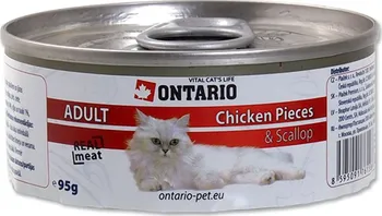 Krmivo pro kočku Ontario Chicken Pieces/Scalop 95 g