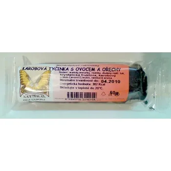 Karobová tyčinka s ovocem a arašídy bez přidaného cukru 50g NATURAL
