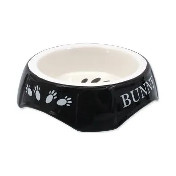 Miska pro psa Miska SMALL ANIMAL potisk Bunny černá