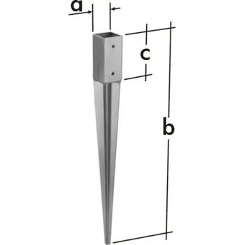 Kotevní patka sloupku k zarážení 70 / 750 PSG (Patka narážecí pro dřevěná pergola přístřešek zahradní )