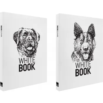 Zápisník MAKENOTES Zápisník A5 WHITE BOOK DOGS bílý (2ks)
