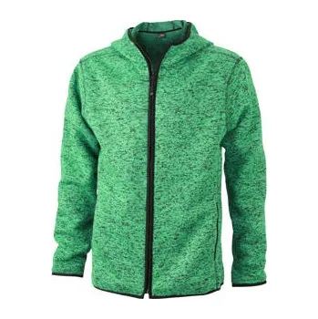 Pánská mikina James & Nicholson JN589 zelený melír/černá 