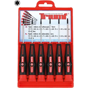 Šroubovák Šroubováky Torx T5 - T10, délka 60 mm, mikro, sada 6 dílů, Triumf (Triumf - profi)