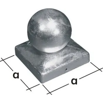 Příslušenství pro plot Stříška čtvercová s koulí pro sloup DKK 90 (Krytka na sloupek zahradní )