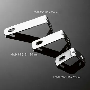 Výfuk pro motocykl Držák výfuku 50x25mm Highway Hawk Hooked (tvar L), chrom (1ks)