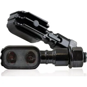 Osvětlení pro motocykl Led moto blinkry Fluted, černé, tónované sklo, homologované
