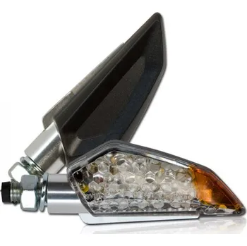 Osvětlení pro motocykl Led moto blinkry Palermo, černé, čiré sklo, homologované