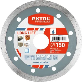 Řezný kotouč EXTOL PREMIUM kotouč diamantový řezný 150x22,2mm - CELOOBVODOVÝ 108933 free_store_pickup
