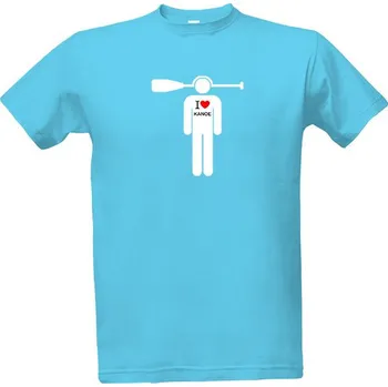 Tričko s potiskem I love kanoe pánské