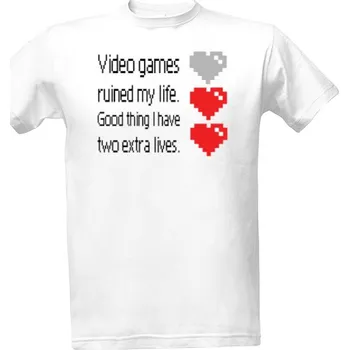 Tričko s potiskem Video games ruined my life pánské