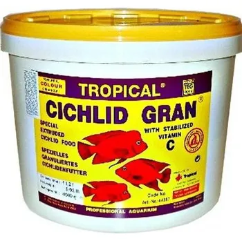 Krmivo pro rybičky TROPICAL Cichlid Gran 5l vědro