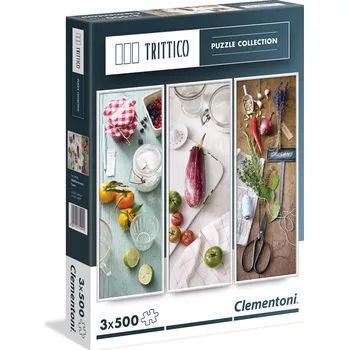 Puzzle Clementoni Puzzle Trittico Středomořská chuť 3 x 500 dílků