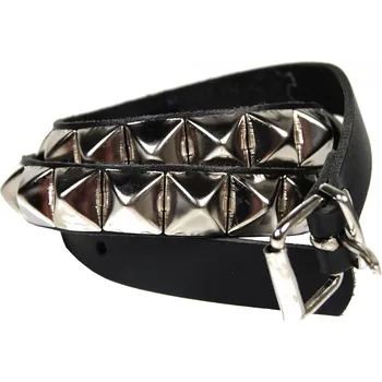 Opasek kožený pásek s pyramidami 1 řada