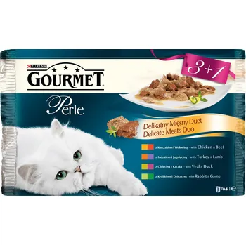 Krmivo pro kočku Purina Gourmet Perle Duo Multipack masové duo 4 x 85 g