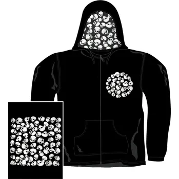 Dámská mikina dámská mikina s kapucí a zipem lebky