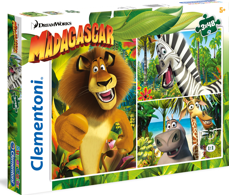 Clementoni Puzzle Supercolor Madagascar 3 x 48 dílků - Zbozi.cz