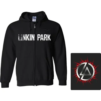 Pánské oblečení mikina s kapucí a zipem Linkin Park - Logo