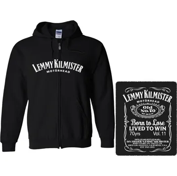 Pánská mikina mikina s kapucí a zipem Motörhead - Lemmy Kilmister whiskey