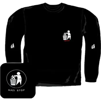 Pánské tričko triko s dlouhým rukávem Anti nazi I