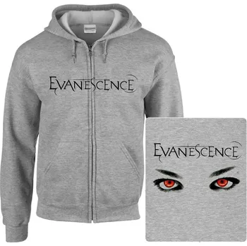 Pánská mikina šedivá mikina s kapucí a zipem Evanescence - Amy Lynn Lee